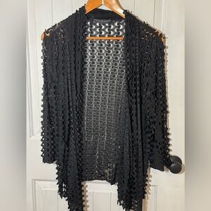 Talk of the Walk Black Textured Cardigan